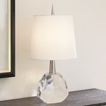 Gem Table Lamp - Polished Nickel / White