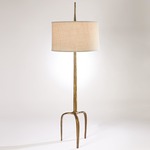 Riley Floor Lamp - Gold Leaf / White
