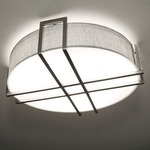 Lambert Ceiling Light Fixture - Satin Nickel / White
