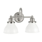 Baxter Bathroom Vanity Light - Brushed Nickel / Milk Glass