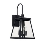 Belmore Outdoor Wall Sconce - Black / Clear