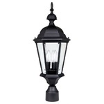 Carriage House Outdoor Post Light - Black / Clear