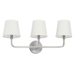 Dawson Bathroom Vanity Light - Brushed Nickel / White Fabric