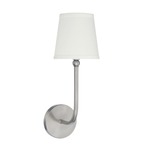 Dawson Wall Sconce - Brushed Nickel / White Fabric
