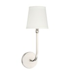 Dawson Wall Sconce - Polished Nickel / White Fabric