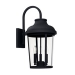 Dunbar 3 Light Outdoor Wall Sconce - Black / Clear