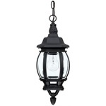 French Country Outdoor Pendant - Black / Clear