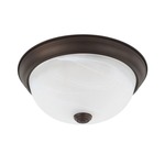 Homeplace Ceiling Light With White Faux Alabaster Glass - Bronze / White Faux Alabaster