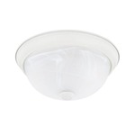 Homeplace Ceiling Light With White Faux Alabaster Glass - Matte White / White Faux Alabaster