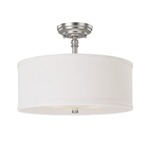 Loft Semi-Flush Ceiling Light - Matte Nickel / White