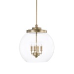 Mid-Century Pendant - Aged Brass / Clear