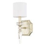 Olivia Wall Sconce - Winter Gold / White Fabric