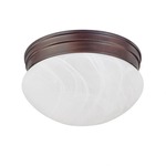 Signature Ceiling Light Fixture - Burnished Bronze / White Faux Alabaster