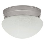 Signature Ceiling Light Fixture - Matte Nickel / White Faux Alabaster