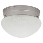 Signature Ceiling Light Fixture - Matte Nickel / White Faux Alabaster