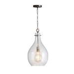 Signature 333813 Mini Pendant - Polished Pewter / Clear Seeded