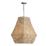 Coastal Pendant - Gray / Natural Jute