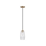 Signature 1 Light Pendant - Aged Brass / Clear