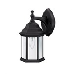Cast Aluminum Outdoor Lantern Wall Sconce - Black / Clear
