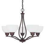 Stanton Up Light Chandelier - Burnished Bronze / White