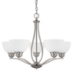 Stanton Up Light Chandelier - Brushed Nickel / White