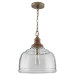 Transitional Pendant - Brushed Brass / Clear