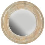 White Washed Wooden Mirror - White Wash