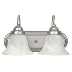Vintage Matte Nickel Bathroom Vanity Light - Matte Nickel / Alabaster
