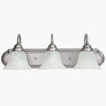 Vintage Matte Nickel Bathroom Vanity Light - Matte Nickel / Alabaster
