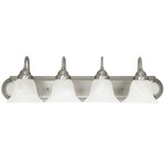 Vintage Matte Nickel Bathroom Vanity Light - Matte Nickel / Alabaster