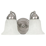 Brady Bathroom Vanity Light - Matte Nickel / White Faux Alabaster