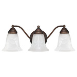 Brady Bathroom Vanity Light - Burnished Bronze / White Faux Alabaster