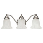 Brady Bathroom Vanity Light - Matte Nickel / White Faux Alabaster