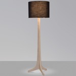 Nauta Floor Lamp - Brushed Aluminum / White Washed Oak / Black Amaretto