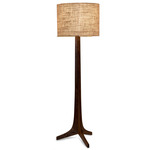 Nauta Floor Lamp - Brushed Brass / Dark Stained Walnut / Burlap