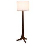 Nauta Floor Lamp - Brushed Brass / Dark Stained Walnut / White Linen