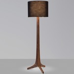 Nauta Floor Lamp - Brushed Aluminum / Walnut / Black Amaretto