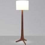 Nauta Floor Lamp - Brushed Brass / Walnut / White Linen
