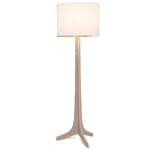 Nauta Floor Lamp - Brushed Brass / White Washed Oak / White Linen