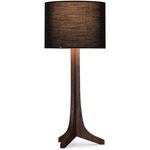 Nauta Table Lamp - Brushed Aluminum / Dark Stained Walnut / Black Amaretto