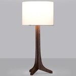 Nauta Table Lamp - Brushed Aluminum / Dark Stained Walnut / White Linen