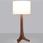 Nauta Table Lamp - Brushed Aluminum / Walnut / White Linen