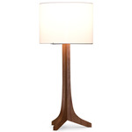 Nauta Table Lamp - Brushed Aluminum / Walnut / White Linen