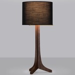 Nauta Table Lamp - Brushed Brass / Dark Stained Walnut / Black Amaretto