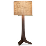 Nauta Table Lamp - Brushed Brass / Dark Stained Walnut / Burlap