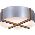 Plura Ceiling Flush Light - Walnut / Brushed Aluminum