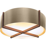 Plura Ceiling Flush Light - Walnut / Distressed Brass