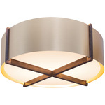 Plura Ceiling Flush Light - Walnut / Brushed Rose Gold