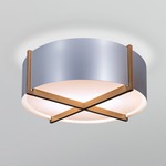 Plura Ceiling Light Fixture - Walnut / Brushed Aluminum