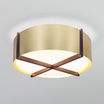 Plura Ceiling Light Fixture - Walnut / Brushed Brass